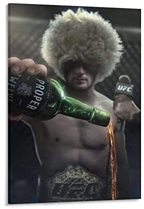RAAMKA Foto Auf Leinwand Senza Cornice Fighter Khabib Nurmagomedov Boxing Fighter HD Poster Arredamento Casa Decorativo Soggiorno Camera da letto 30x50cm