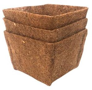 Iflo Flexibel gestaltbare Pflanzkörbe (18 x 18 x 12 cm) für Gartenteiche: mit und ohne Kokos-Einlegematte erhältlich. Ideal für Seerosen und andere Teichpflanzen (3 Einlegematten)