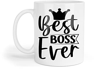 Mug fantaisie avec inscription « Best Boss Ever » - Cadeau humoristique pour un anniversaire ou une appréciation du patron