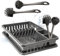 Hausfelder Geschirrabtropfkorb 2er Set Abtropfgestell Geschirr und Auffangschale + 4 x Spülbürsten (Vorteilspack mit Geschirrbürsten (SpaceBlack))