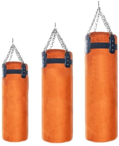 ZiYouao Boxsack HäNgend Verdickter Leder Sandsack Wildleder Boxsack Treten Muay Thai Train Boxen Sandsäcke Boxing Bag(140cm)