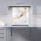 Warren Reed - Designer Premium White Marble With Gold Kitchen Splashback 6mm Toughened Glass Kitchen Splashback – Heat Resistant Splashback for Kitchens, Perfect for Cookers and Hobs, Polished Edges