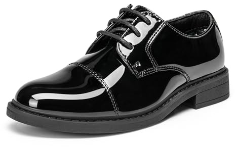 Bruno Marc Chaussures Ville Oxfords pour Garçon,Size 30,Noir-Pat
