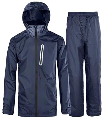 SPEEDRUN Combinaison de Pluie Imperméable et Réfléchissante Veste Imperméable Homme Rain Coat Ensemble Pluie Vêtements Pluie Moto Combinaison Pluie Pantalon de Pluie Sport Outdoor