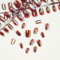 72Pcs Chrome Nail Tips Cat Eye Press on False Nails Short Oval Fake Nails Red Holographic Laser Acrylic Gel Nails