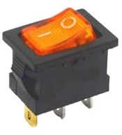 Red Blue Black Yellow Green Button On-Off 3Pin DPST Car Rocker Switch 6A/10A 250V/125VAC IDGTTLDF(Yellow)