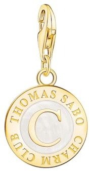 THOMAS SABO Damen-Charm 925er Silber, Emaille One Size, Gold, Weiß 32025629