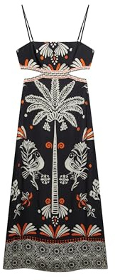 Superdry Damen Auffallendes Maxikleid mit Aussparung