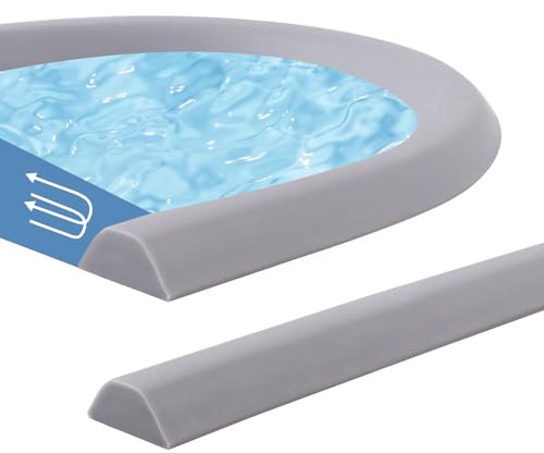 150 cm Doccia Water Stop Autoadesivo,Walk-In Supporto Adesivo in Un Unico Pezzo Senza Cornice,Doccia per Barriera Per Separazione E A Umido, Barriera per doccia Per Lavandino,Porta Del Bagno(Grigio)