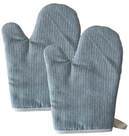 Mlysnd Manoplas Horno, Guantes Horno (1 Par) 19x26cm, Protege Las Manos contra Las Altas Temperaturas Grueso Y Duradero, Adecuado para Cocinar Y Hornear en La Cocina Guantes Cocina（Azul Claro）