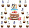 25 Pcs Geburtstagsdeko Torte Muffin Deko, Kuchen Dekoration Supplies für Kinder,Kuchen Deko Set,Cake Topper,für Cake Topper Geburtstag Partydekorationen