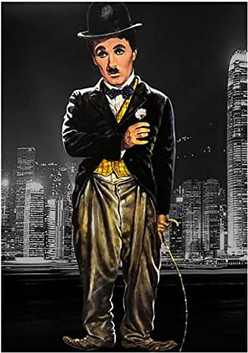 Puzzle 1000 Teile Holzmontage Bild Charlie Chaplin Poster Spiele für Erwachsene Lernspielzeug Zy86Tm 38x26CM