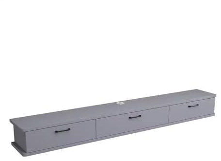 DEOPXF Floating TV Stand Hollow Design Silent Hinge Rounded Corners TV Stand Flexible Storage Threading Hole Design Save Space Easy To Clean(Grey Door,120cm)