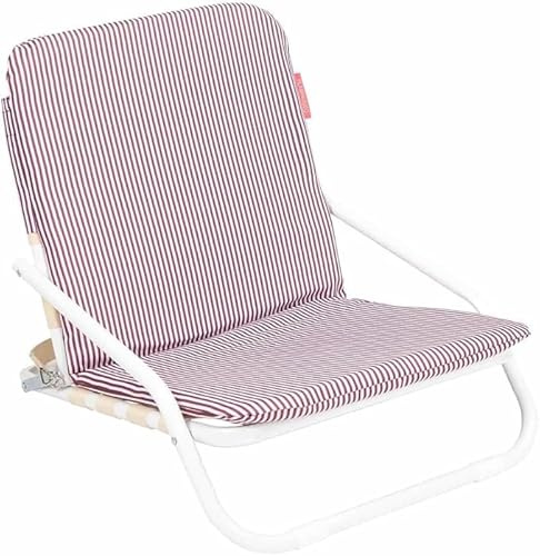 Flamingueo Leichter Strandstuhl, Faltbar, Tragegriff, Polyester- und Aluminium-Gewebe, Gepolstertes Kissen, 62 x 51,5 x 49 cm