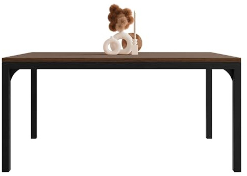 Mirjan24 Couchtisch Mekiosa, Rechteckige Form, Gestell aus Stahl, Kaffeetisch, Wohnzimmertische, Beistelltisch, Sofatisch, Teetisch (Schwarz/Nuss Franklin Tobacco)