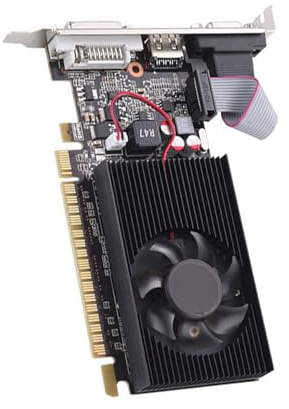Walmeck Graphics Card GT610 1GB DDR3, Powerful Image Processing, DVI VGA Ports Cooling Fan, Small Size and Lightweight Design