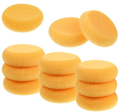 IANFAN 12 Pcs Round Pottery Sponges, Elasticity Clay Sponge Water Absorption Tack Sponges for Kitchen Shoes Leather Care Painting Crafts, Ceramics