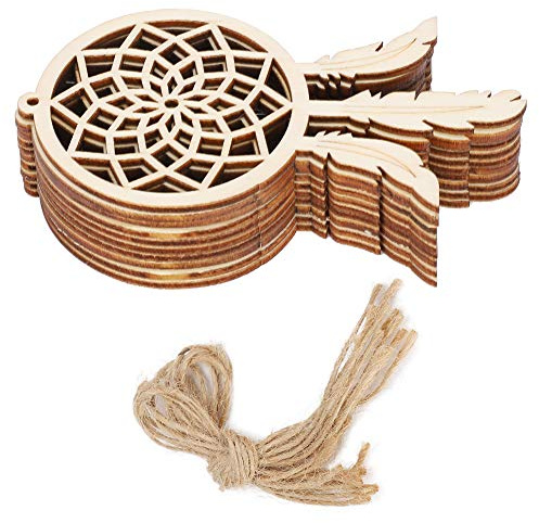 TARSHYRY Dream Catchers Kit, Small Dream Catcher Dreamcatcher Anhänger Hölzerner Orament Dreamcatcher Ornament Supplies für Kunsthandwerk DIY Home Dekoration