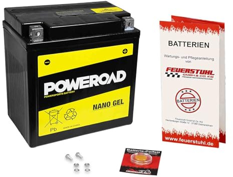Poweroad Batterie passend für Harley-Davidson Road King, 1997-2022 | Gel, wartungsfrei, einbaufertig, startklar, auslaufsicher, inkl. 7,50€ Batteriepfand