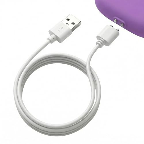 2Pcs 7 mm Chargeur Magnétique compatible Womanizer, 2-pin Câble USB Aimanté | 2-pin Chargeur Vibromasseurs Feminin USB AAdultes Vibrateurs Charge apide Sécurisée Blanc