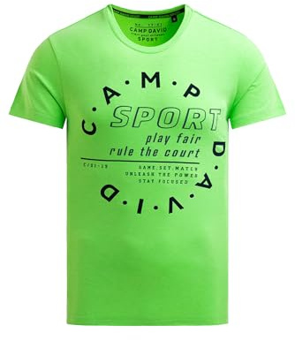 Camp David Herren T-Shirt mit Logo Artwork Tech Green, XL