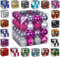 64x Kunststoff Christbaumkugeln Ø 6cm Kugel Box Glanz Glitzer Matt , Weihnachten, Dekor Inge inkl. Aufhänger, Farbe:Pink-Silber