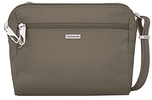 Travelon Unisex-Erwachsene Anti-Theft Classic Convertible Crossbody & Waist Pack Umhängetasche, Muskatnuss