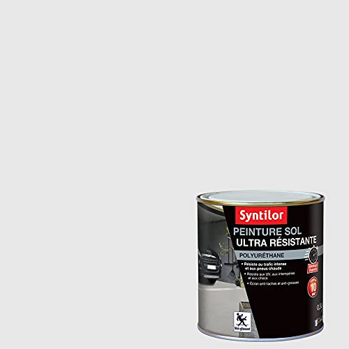 Syntilor - Peinture Sol Ultra Résistante Pierre Blanche Satiné 0,5L