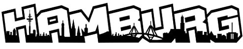 Samunshi® Wandtattoo Hamburg Wandsticker Schriftzug schwarz
