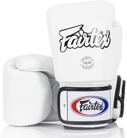 Fairtex BGV1 Muay Thai Boxtraining Sparring Handschuhe für Männer, Frauen, Kinder | MMA Handschuhe für Kampfsportarten | Hochwertige, leichte & stoßdämpfende Boxhandschuhe(14 oz-Weiß)