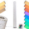 LED Stehlampe Tumba, dimmbare Stehleuchte aus Metall/Stoff in Weiß/Chrom, 8 Watt, 700 Lumen, Lichtfarbe 3000 Kelvin (warmweiß), Standleuchte m. RGB Farbwechsler, Fernbedienung u. Glitzereffekt