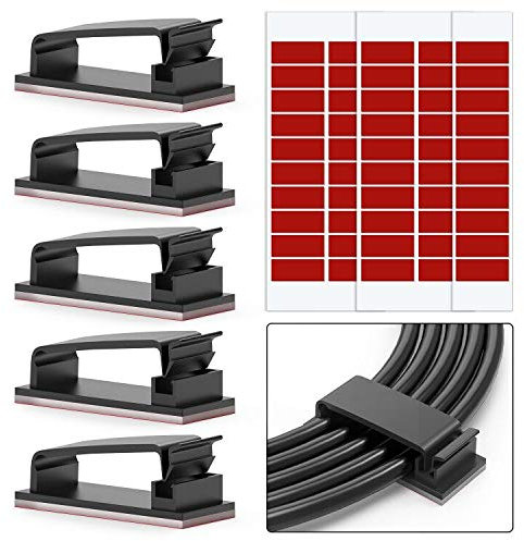 50 clips de cable 3M adhesivos, organizador de cables Ethernet