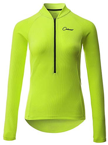 Catena Women's Cycling Jersey Long Sleeve Shirt Running Top Moisture Wicking Workout Sports T-Shirt - Yellow - X-Small