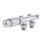 Milano Chrome 3/4 Male Thread H Block Angled Valve TRV Thermostatic Radiator Valve 15mm Adapters
