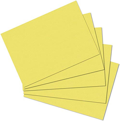 Herlitz Karteikarte eingeschweißt mit Aufreißfaden (Gelb | 4er Pack, A5 blanko)
