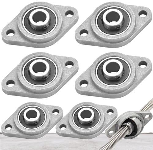 Brateuanoii 6 Stück KFL08 Flanschlager Stehlager Zinklegierung Stehlager, Selbstausrichtende Stehlager Rhombische, Kugellager Lagerblock, Stehlager Kugellager, Lager Gehäuse, 8 Mm Durchmesser