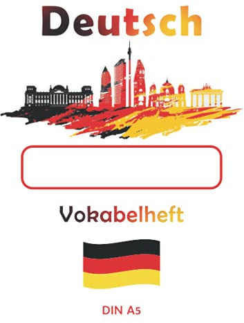 Deutsch Vokabelheft | DIN A5: 100 linierte Seiten mit zwei Spalten