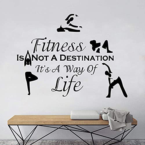 Yoga Asana Englisch Wandaufkleber Liebe Leben Liebe Yoga Aufkleber Yoga Hall Hintergrund Wanddekoration Aufkleber 58 * 77Cm