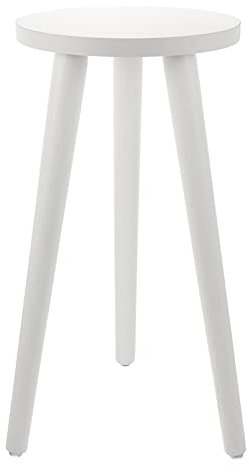 YARNOW Tall Wooden Plant Stand, Round Plant Stand, White Legs, 20cm Diameter, 42cm Height, Stable and Durable for Home, Living Room, Balcony, Small Table