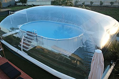 Tente solaire gonflable en TPU pour piscine hors sol avec souffleur et pompe (15 x 8 x 3 m)
