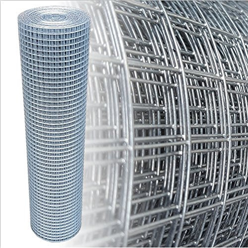 Garmix Grillage à Poule & Lapin | Clôture Poulailler | pour Enclos Parc Jardin | Fils de Fer Galvanisé, Maille Carrée 19mm (100cm x 25m 0.75mm)