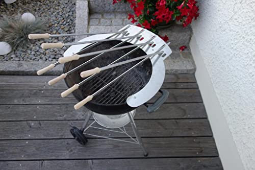 Steckerlfisch Grillaufsatz Kugelgrill Weber 47cm 57cm 5x Stockfisch Fisch Grill Spießhalter Fischhalter Griller BBQ (50cm Kugelgrill (4 Fische))