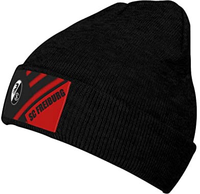 Fnqhappy S-C Fre-Iburg Bedruckte Reisemützen Warme Strickmütze Pullover Mütze Sweater Mütze Outdoor Sport Schwarz