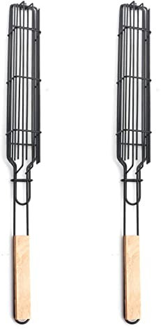 Barbecue antiadhésif avec poignée Amovible, Panier pour Barbecue avec poignée Amovible, Panier pour Barbecue avec poignée Amovible, panie , Cage pour Griller Les légumes, brochette,