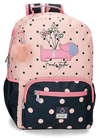 Enso Friends Together Schulrucksack für Laptop 15,6 Zoll Rosa 32 x 42 x 14 cm Polyester 18,82 l, Rosa, Schulrucksack für Laptop