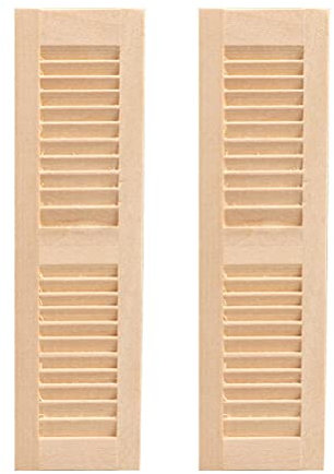Lot de 2 mini volets décoratifs en bois pour poupée - Résistants à l'usure