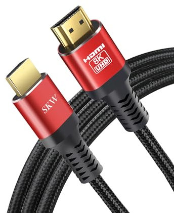 HDMI 2.1 Kabel 8K@60Hz 4K@120Hz 48Gbps, Ultra High Speed HDMI Kabel kompatibel mit PS5, Xbox, Samsung TV, LG TV (Rot, 10m)