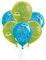 Party Factory `Heidi´ Set aus 10 grünen und blauen Latexballons, Ø25cm, verschiedene Druckmotive, für Luft oder Helium