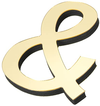 PATIKIL 3D Acryl Buchstaben Spiegel Wandaufkleber Hellgold | Zeichen & Selbstklebend Hause Deko Schrift Schild Kunst Aufkleber Abziehbild für DIY Hause Dekoration