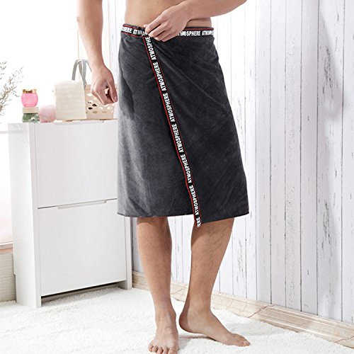 JIAHG Paréo de Sauna Homme Serviette de Sauna Microfibre Séchage Rapid Drap de Bain Douche Élastique avec Bouton Peignoir de Bain Souple Confortable pour Piscine Gymnase Plage, 70 * 140CM